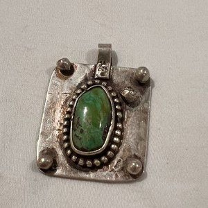 Jade silver necklace pendant